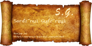 Serényi Györgyi névjegykártya
